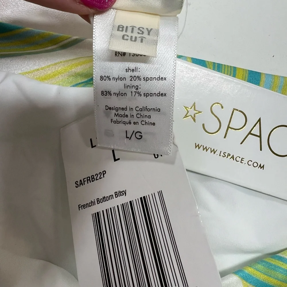 L*Space Over The Rainbow Bikini Set Missy Top Frenchi Bottom NEW With Tags Large